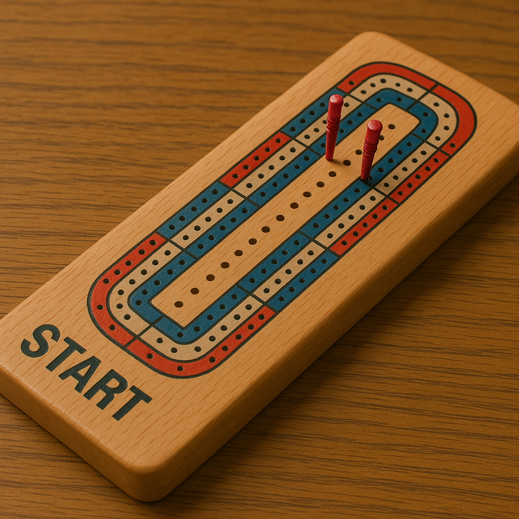 Cribbage cards and board